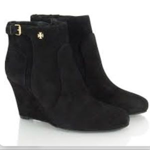 Tory Burch Milan suede wedge bootie size 9
